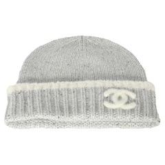 Chanel 22K Grey Cashmere CC Beanie