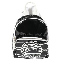Mochila Chanel Negra Blanca Vinilo Pequeña La Pausa
