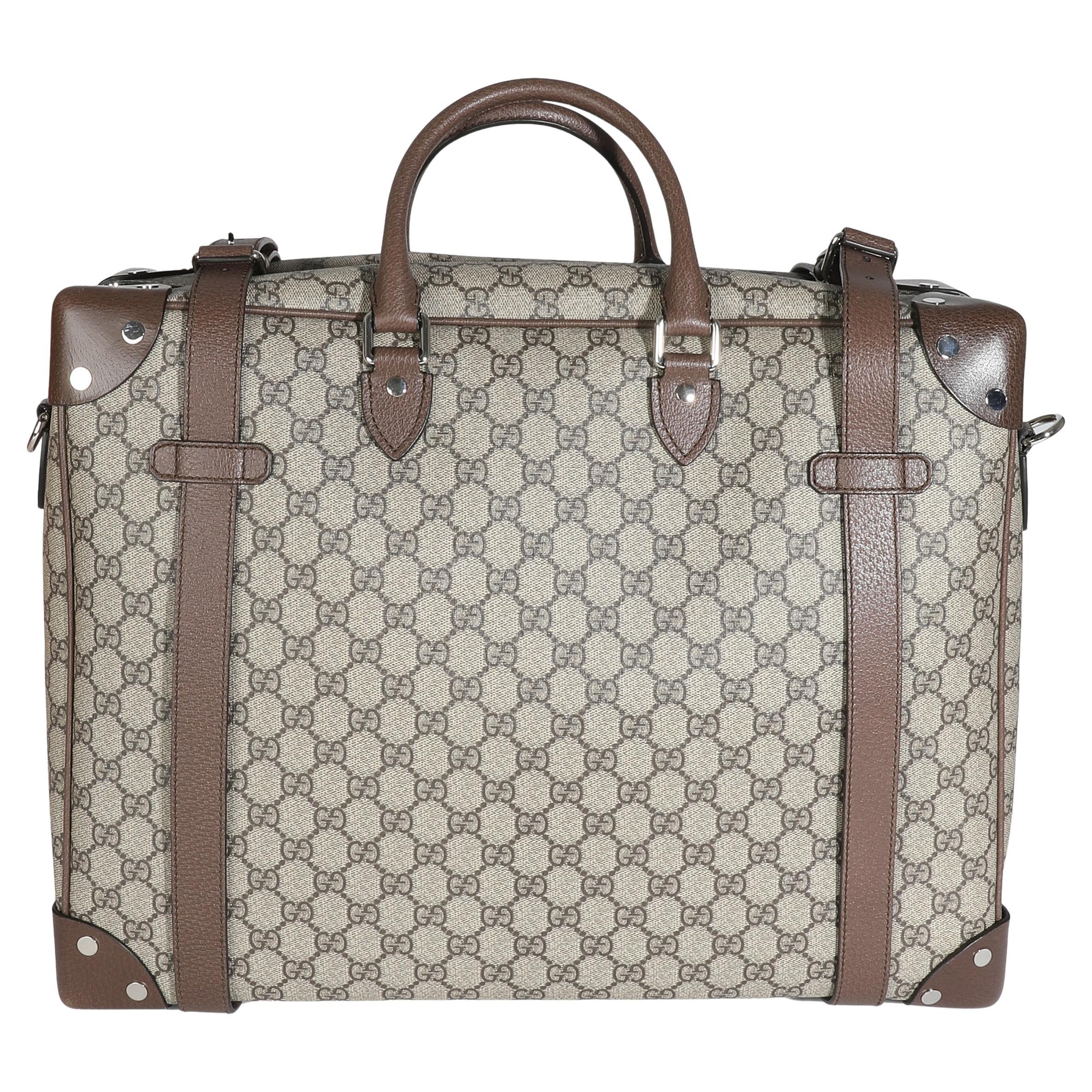 Gucci Beige GG Supreme Trunk Holdall Tote For Sale