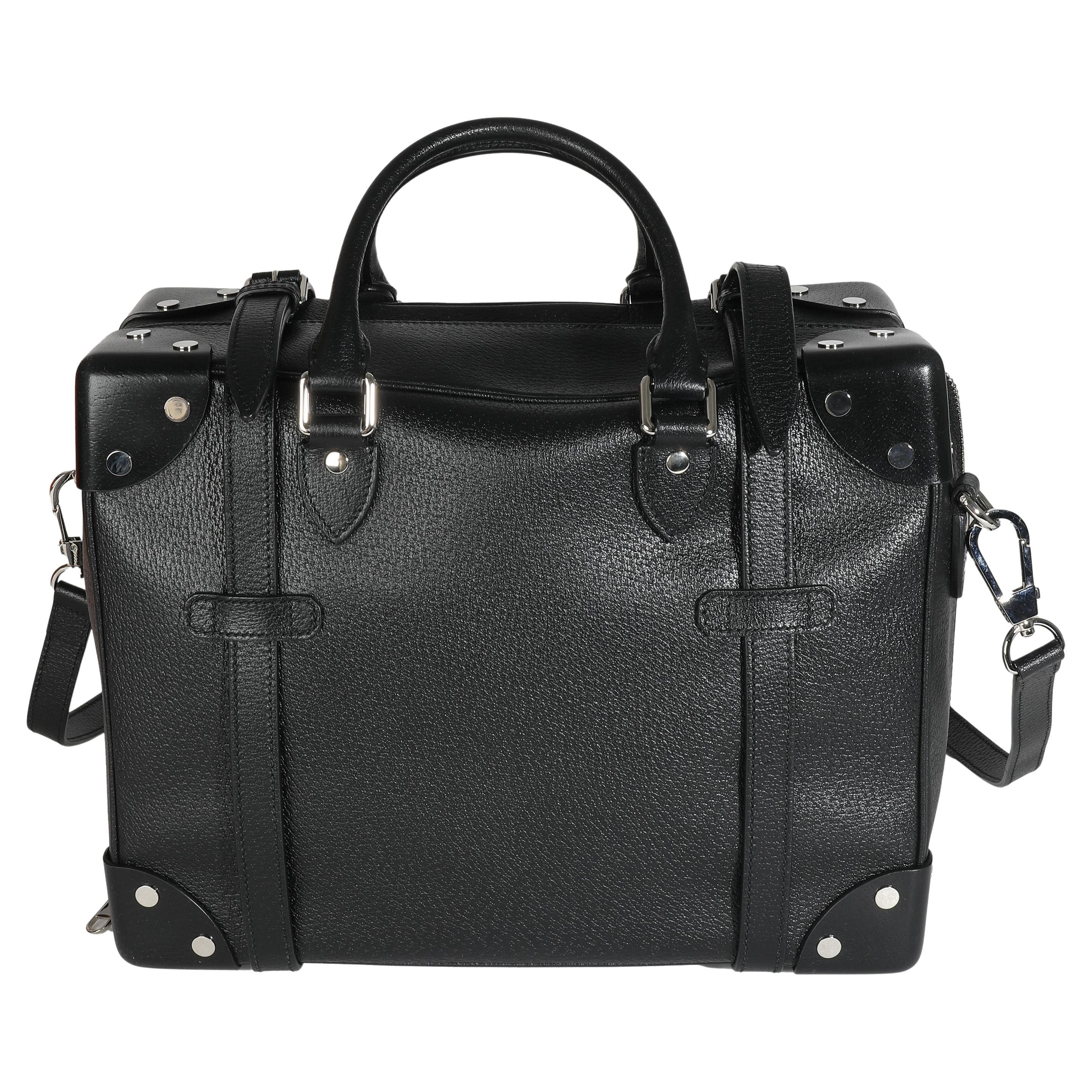 Gucci Black Leather Weekender Mini Suitcase