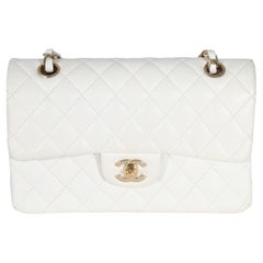 Chanel Weiß Gesteppte Kleine Classic Double Flap Tasche