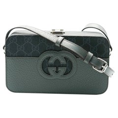 Gucci Grey Calfskin GG Supreme Interlocking G Messenger