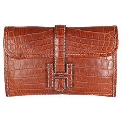 Hermès Fauve Crocodile Niloticus Lisse Mini Jige Clutch Hermès Fauve Crocodile Niloticus Lisse Mini Jige Clutch