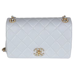Chanel Lilac Quilted Lambskin Woven CC Full Flap Bag