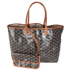 Goyard Black Tan Goyardine Canvas Saint Louis PM