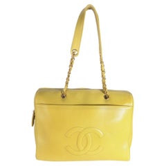 Chanel Vintage Light Green Caviar Timeless CC Shopper Tote