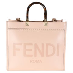Fendi Light Rose Vitello King Plexiglass Medium Sunshine Shopper Tote