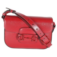 Gucci New Cherry Red Calfskin Mini Horsebit 1955 Bag