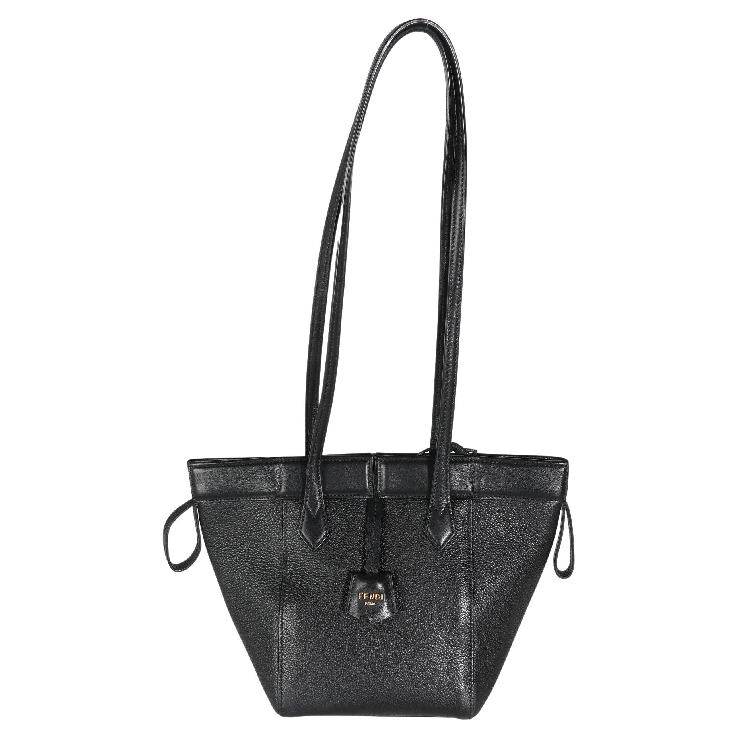 Fendi Mini Origami Tote in Vitello Nero