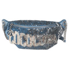 Chanel Blue Pink Sequin Coco Cuba Waist Belt Bag