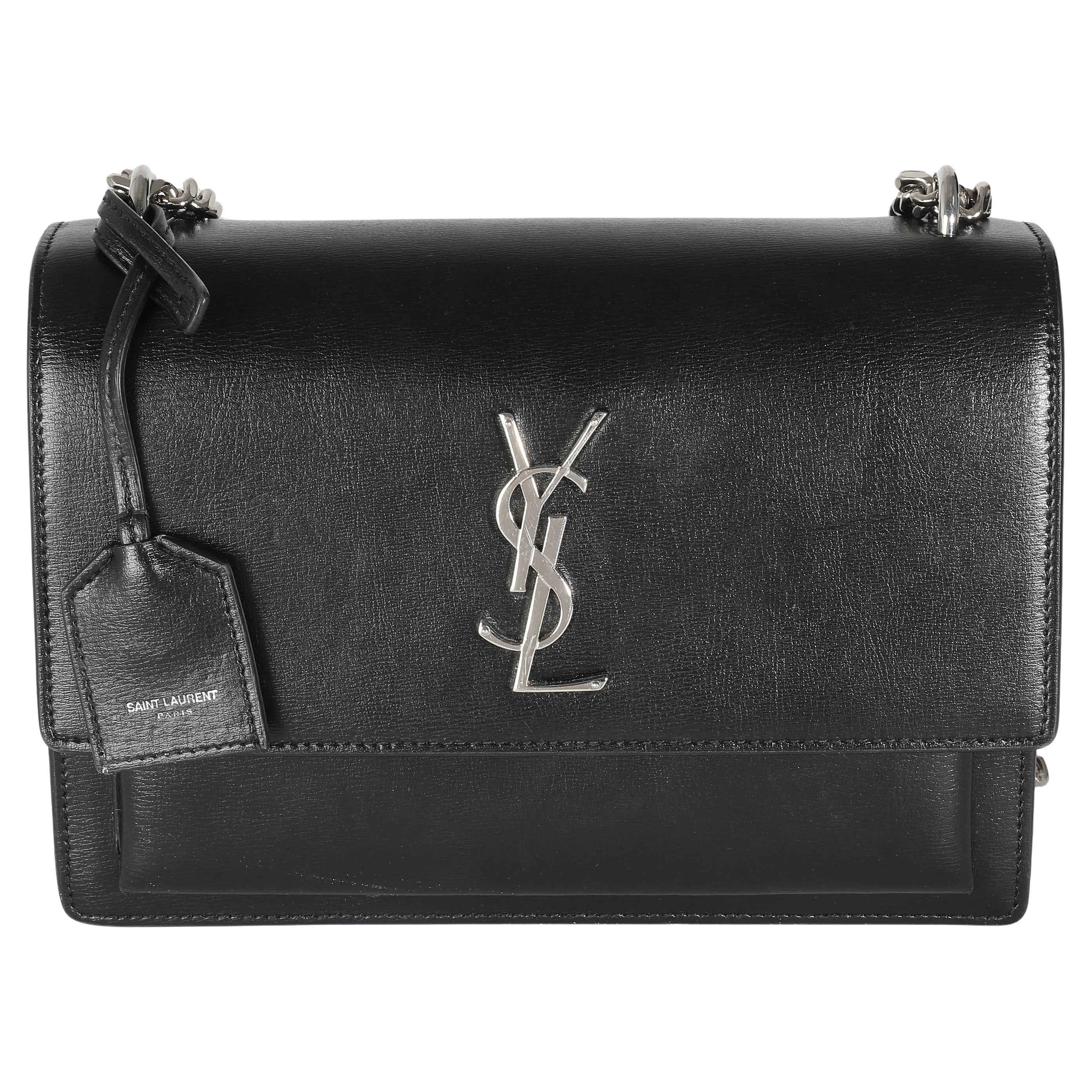 Saint Laurent Becerro Negro Mediano Monograma Sunset en venta