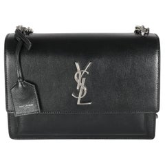 Saint Laurent Black Calfskin Medium Monogram Sunset