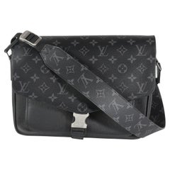 Louis Vuitton Black Taigarama Monogram Eclipse Outdoor Flap Messenger