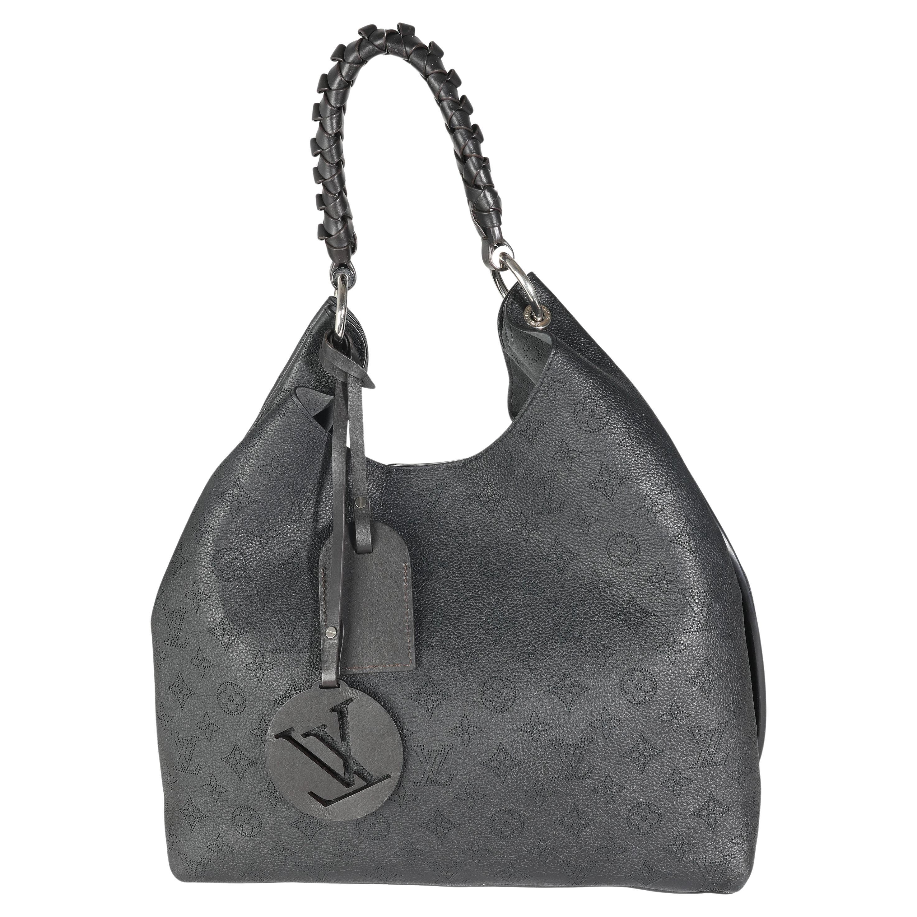 Louis Vuitton Black Mahina Carmel Hobo For Sale
