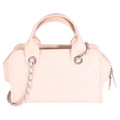 Chanel Pink Quilted Caviar Small Deauville Bowling Handbag