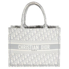 Christian Dior Grey Ecru Oblique Canvas Medium Book Tote