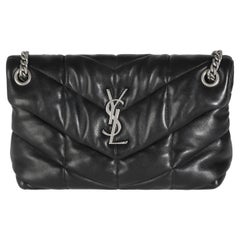 Saint Laurent Black Quilted Lambskin Small Loulou Puffer