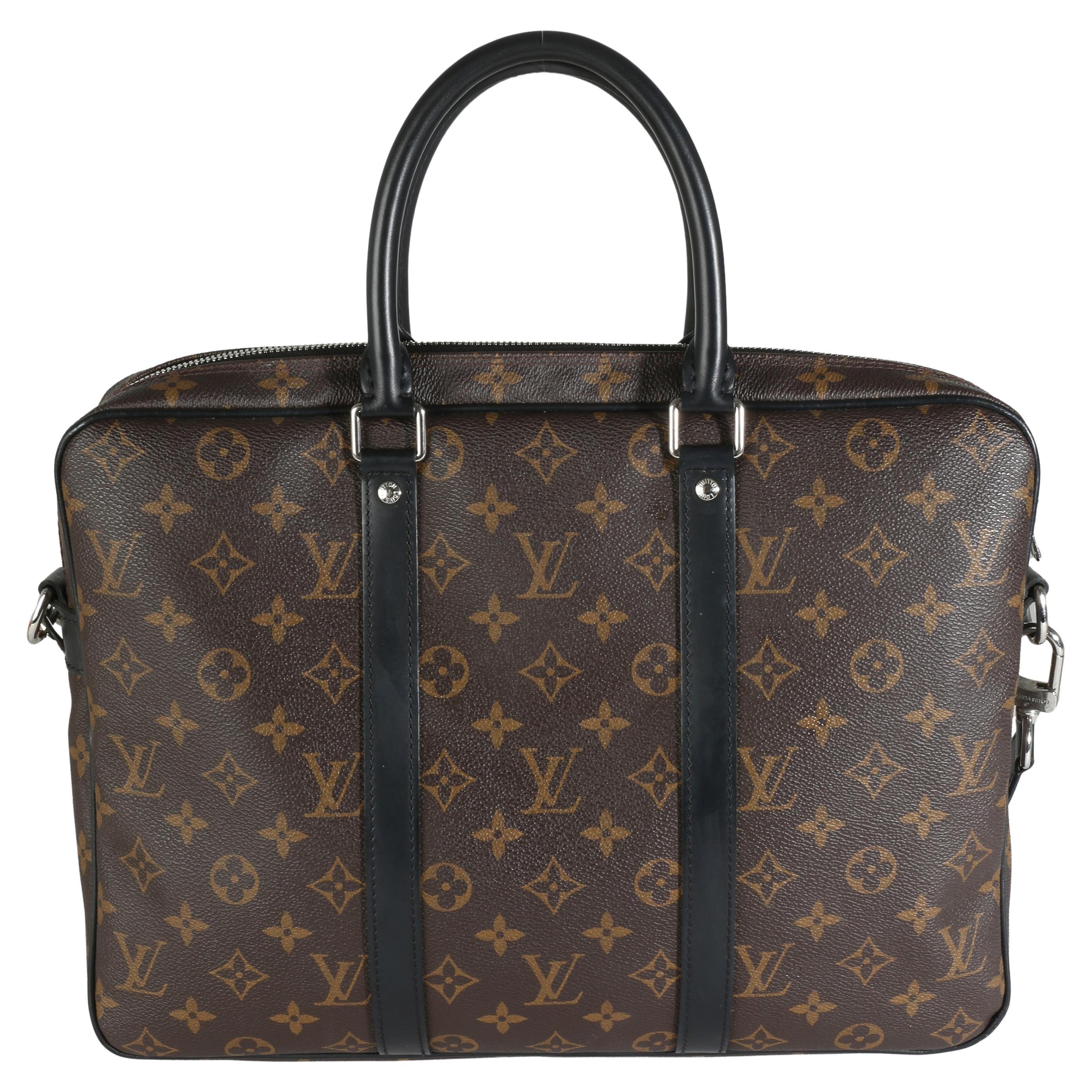 Louis Vuitton Monograma Macassar Porte Documents Voyage PM