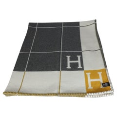 Hermès Gris Soleil Wool Cashmere Avalon Throw Blanket