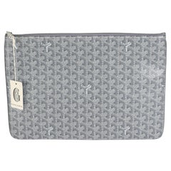 Used Goyard Grey Goyardine Canvas Senat GM
