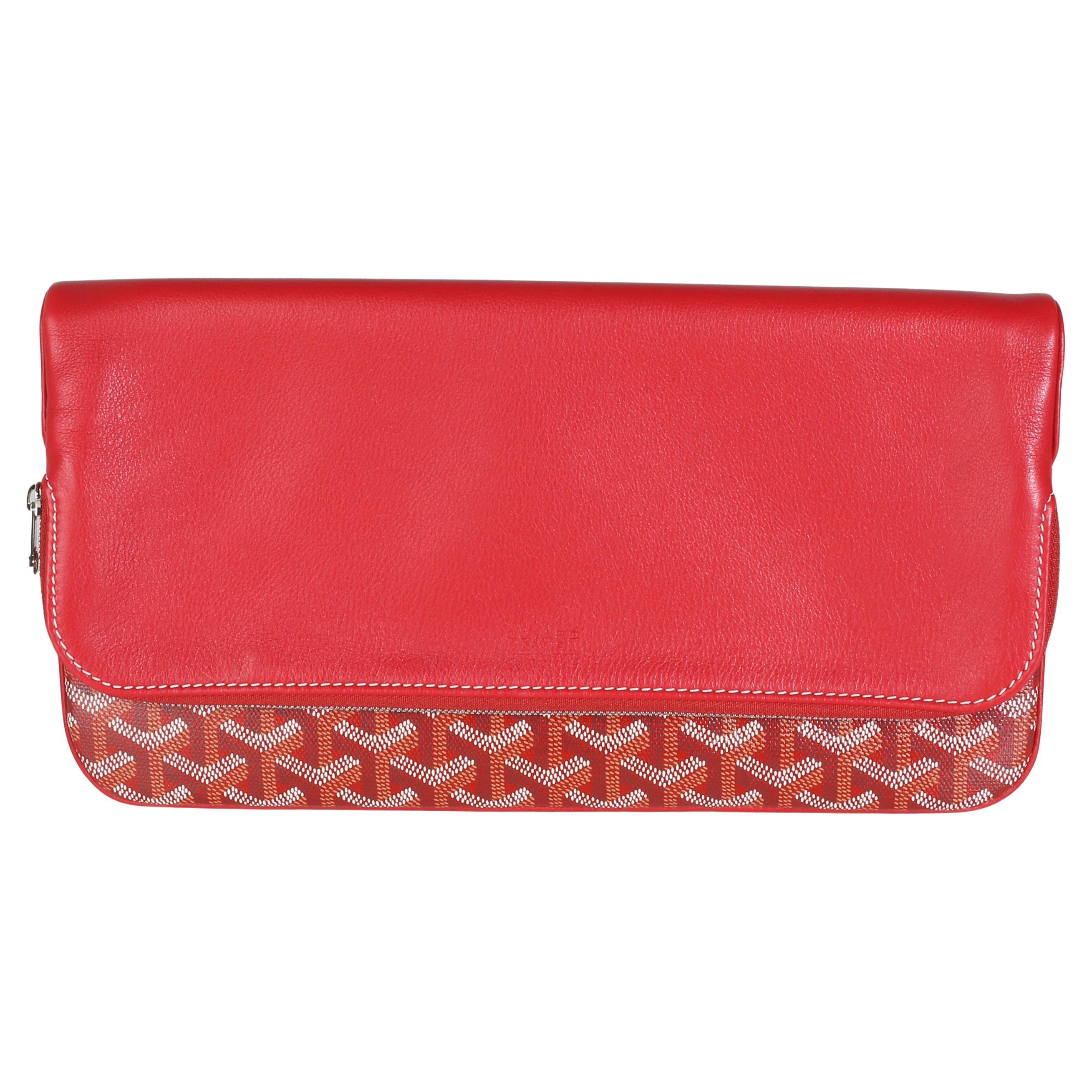 Goyard Red Goyardine Canvas Sainte Marie Clutch For Sale
