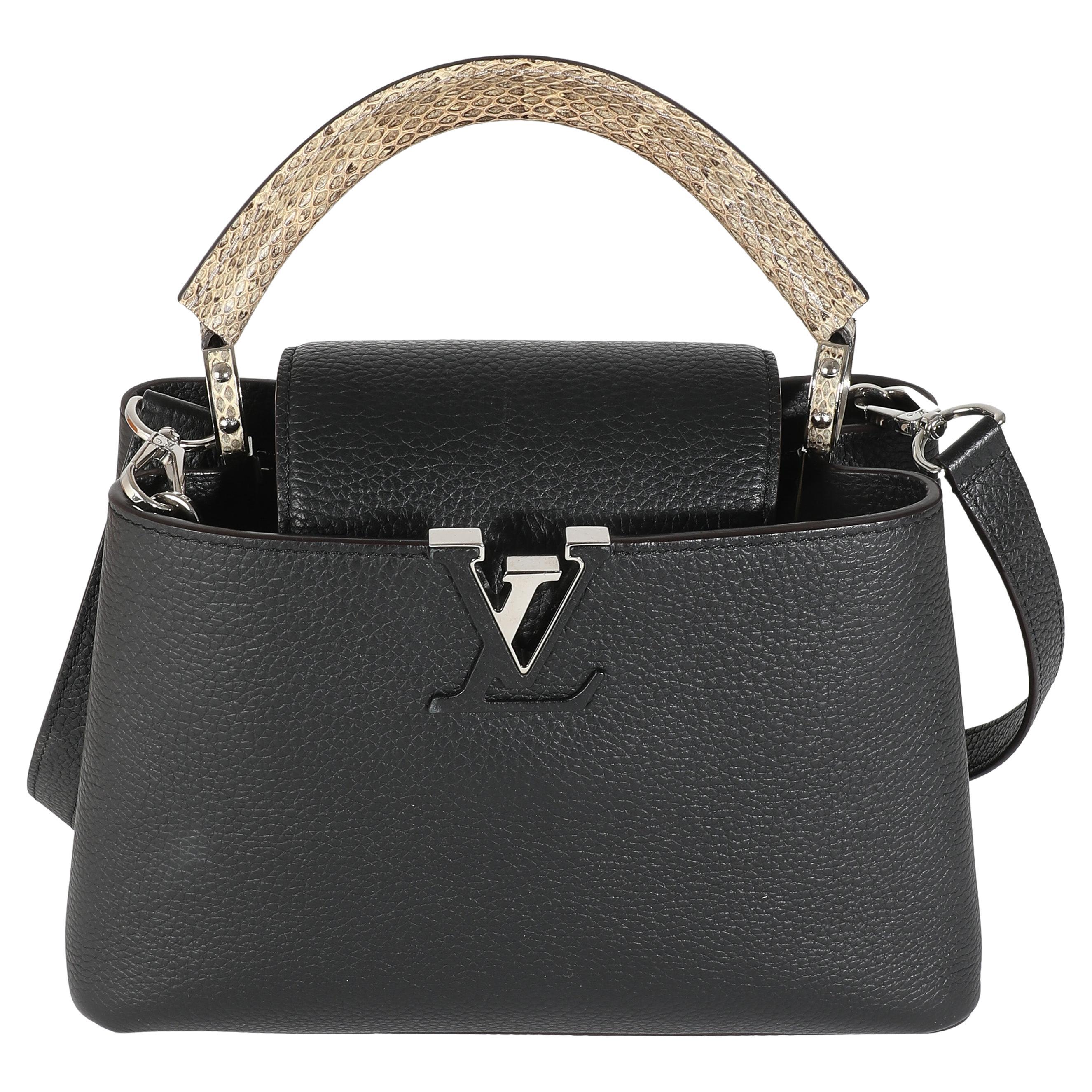 Louis Vuitton Capucines in pitone Taurillon nero BB