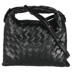 Bottega Veneta Black Nappa Intrecciato Mini Hop Hobo