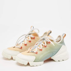 Dior Mehrfarbige Turnschuhe aus PVC und Stoff D-Connect mit Schnürung Größe 38,5