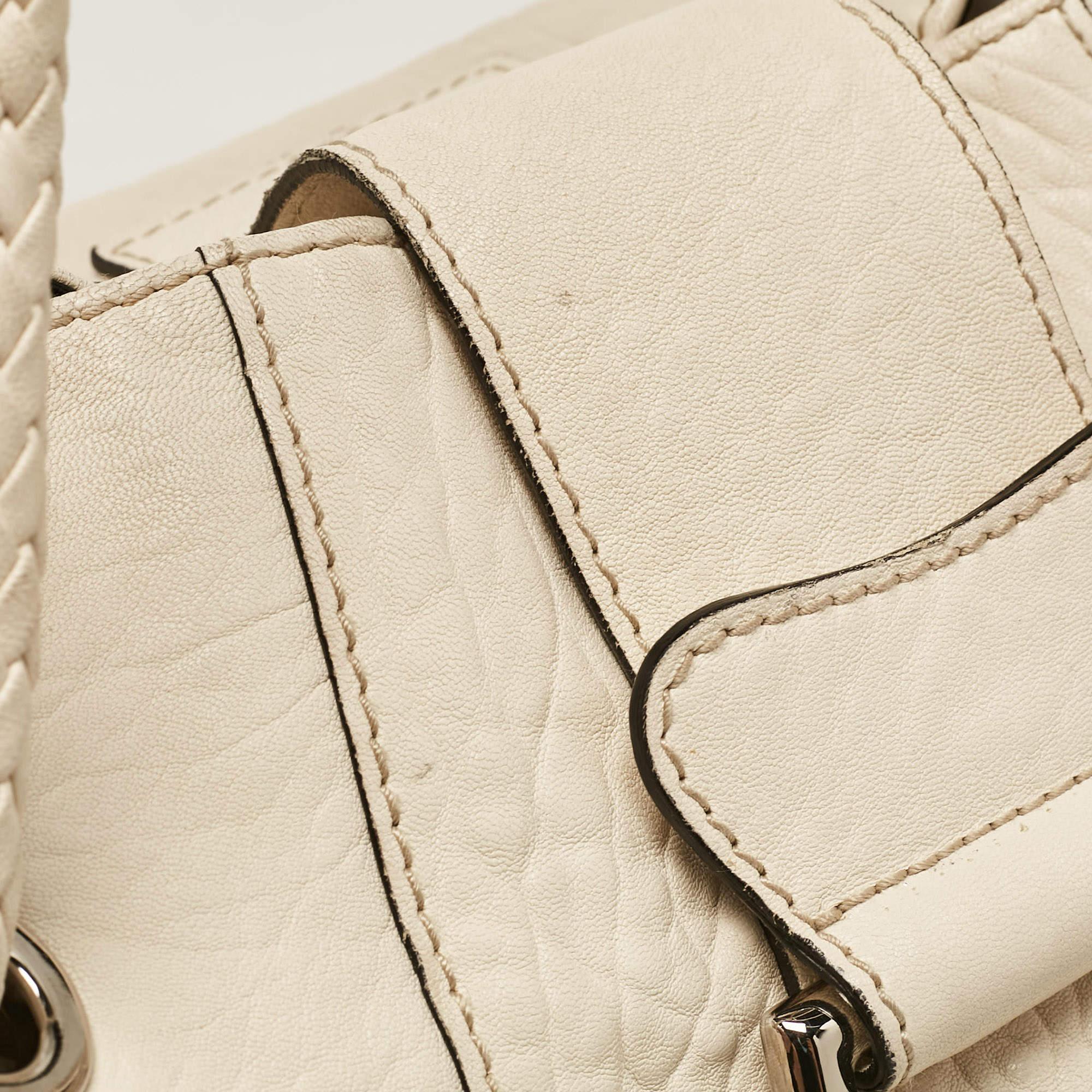 Dolce & Gabbana Off White Leather D Ring Flap Shoulder Bag 2
