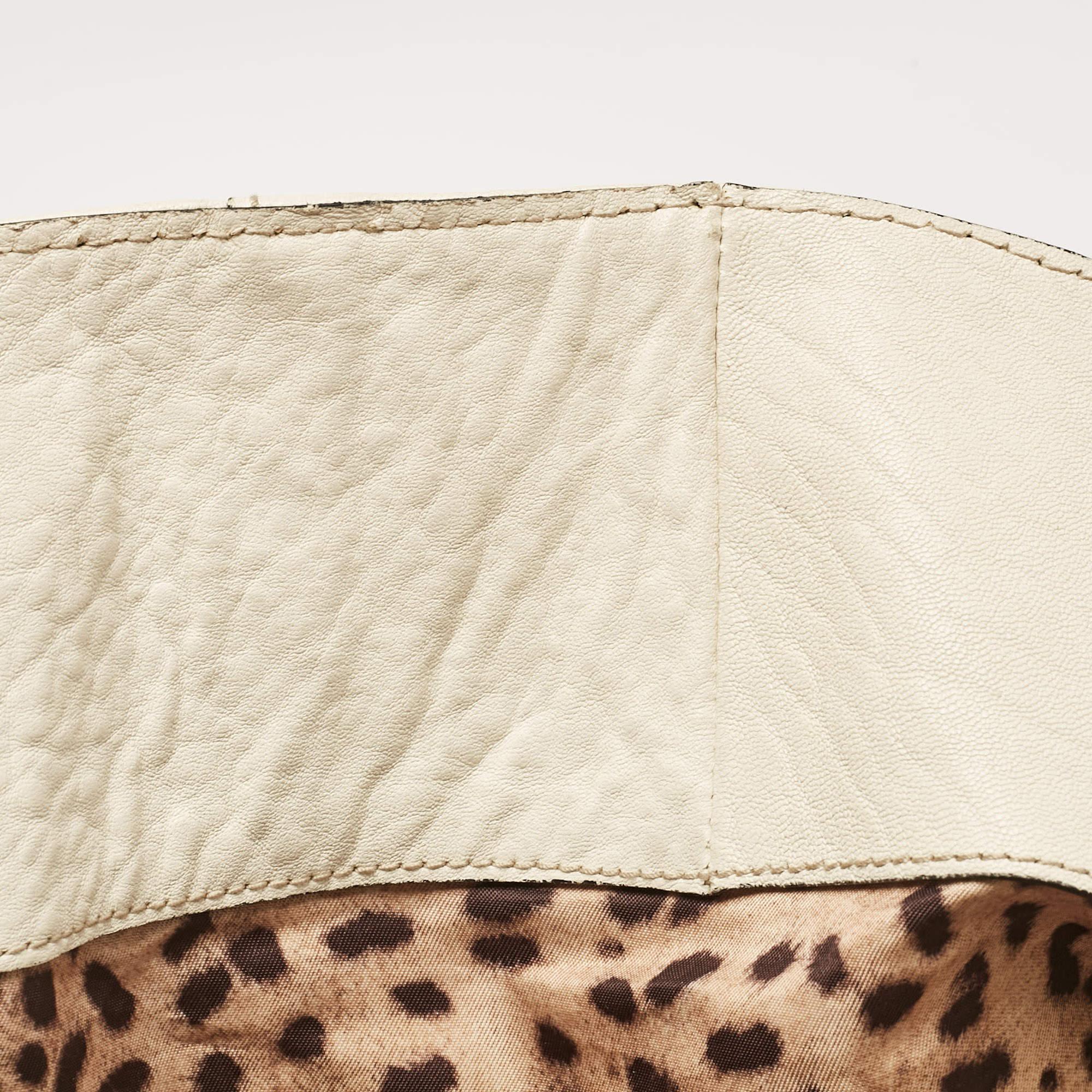 Dolce & Gabbana Off White Leather D Ring Flap Shoulder Bag 4