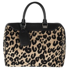 Louis Vuitton x Stephen Sprouse Black Beige Velvet Leopard Speedy 30