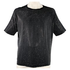 Gucci taglia XL, nera e grigia, con borchie in seta e maniche Dolman