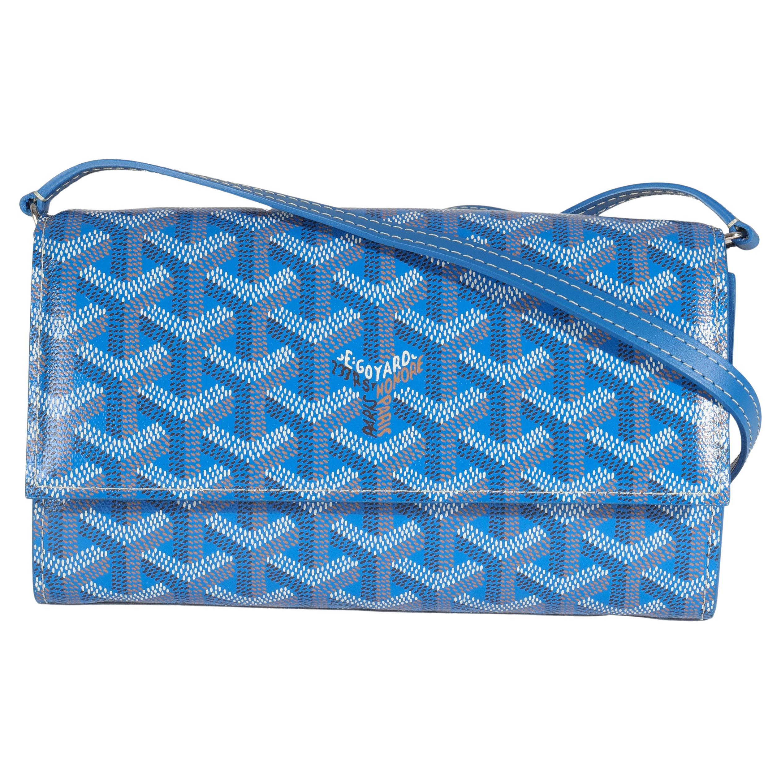 Goyard Blue Goyardine Canvas Varenne Continental Brieftasche aus Segeltuch