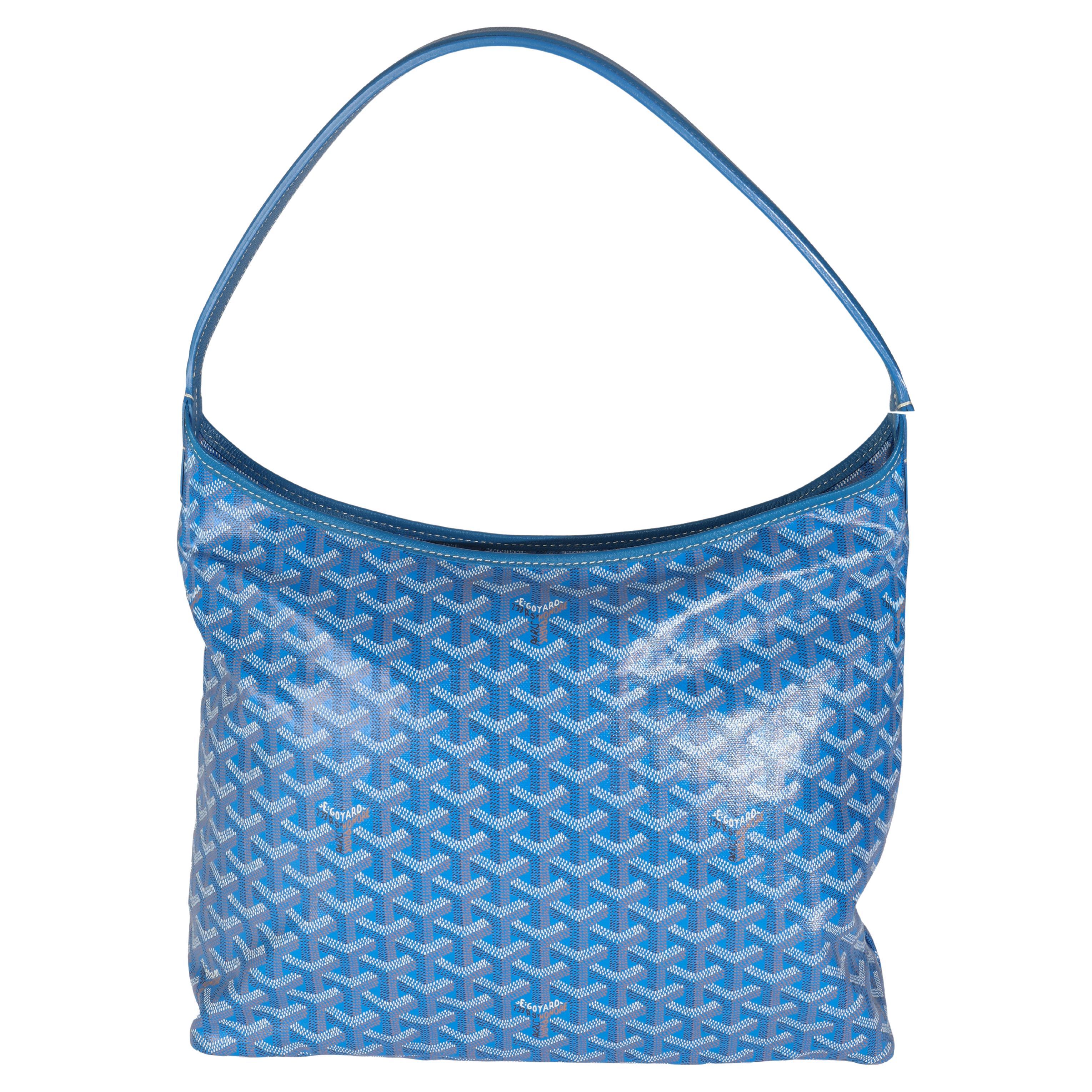 Goyard Blu Goyardine Canvas Boheme Hobo in vendita