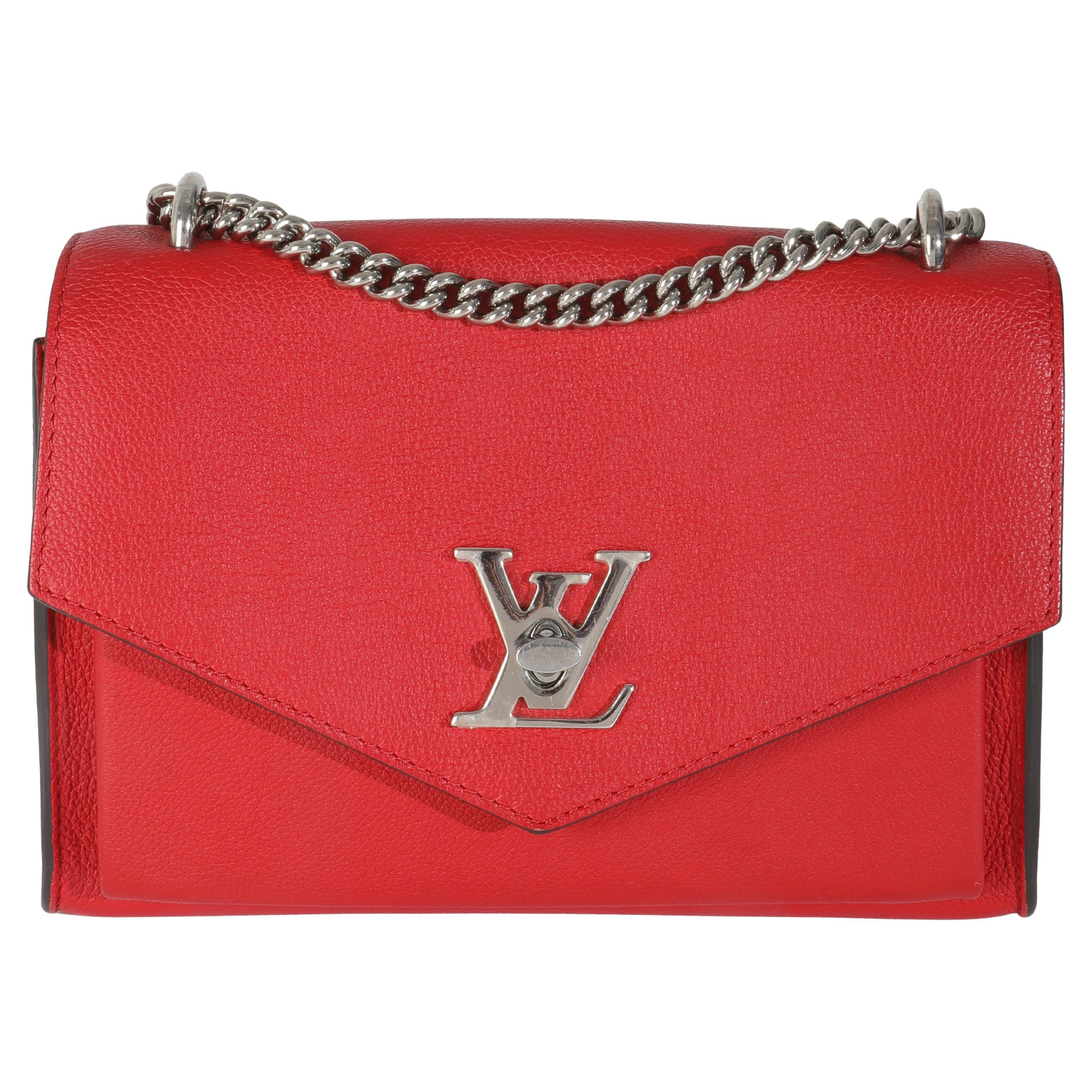 Louis Vuitton, chaîne Mylockme BB en cuir de veau souple rubis en vente