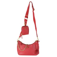 Prada Fiery Red Saffiano Re Edition 2005 Bag