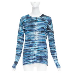 PROENZA SCHOULER Signature blue tie dye cotton long sleeve crew top M