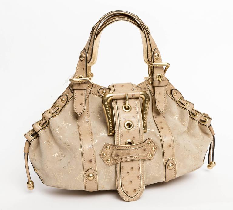 Louis Vuitton Limited Edition Ostrich and Suede Theda GM at 1stDibs