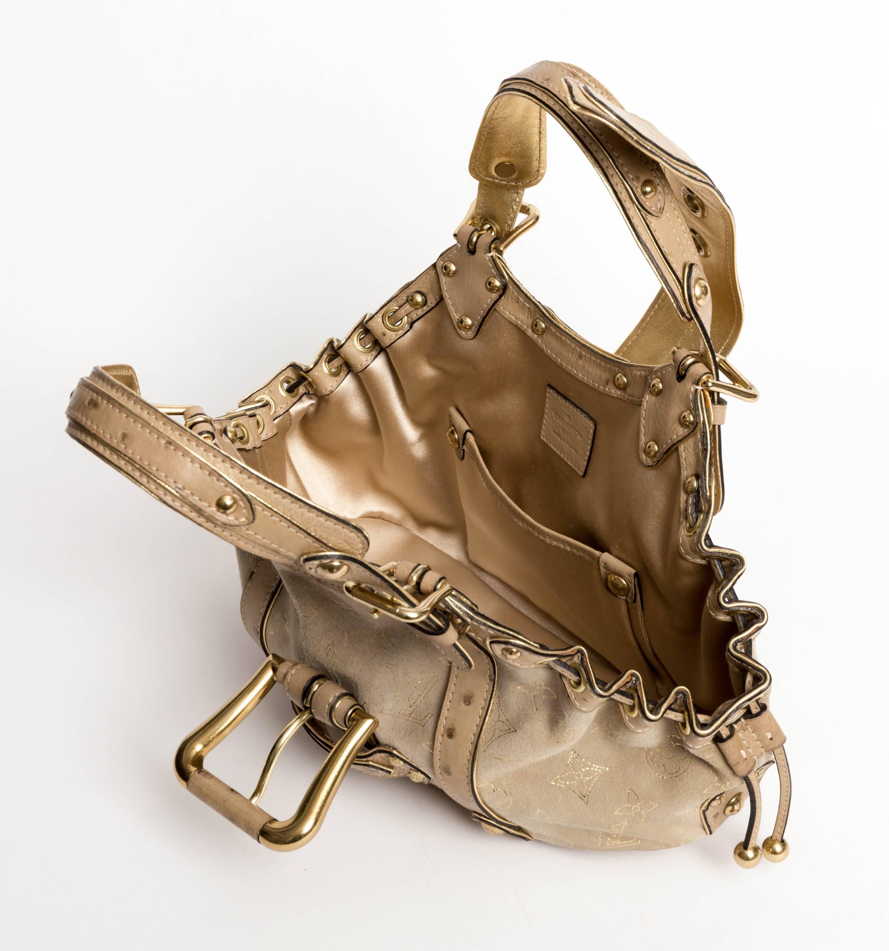 Louis Vuitton Limited Edition Ostrich and Suede Theda GM 2