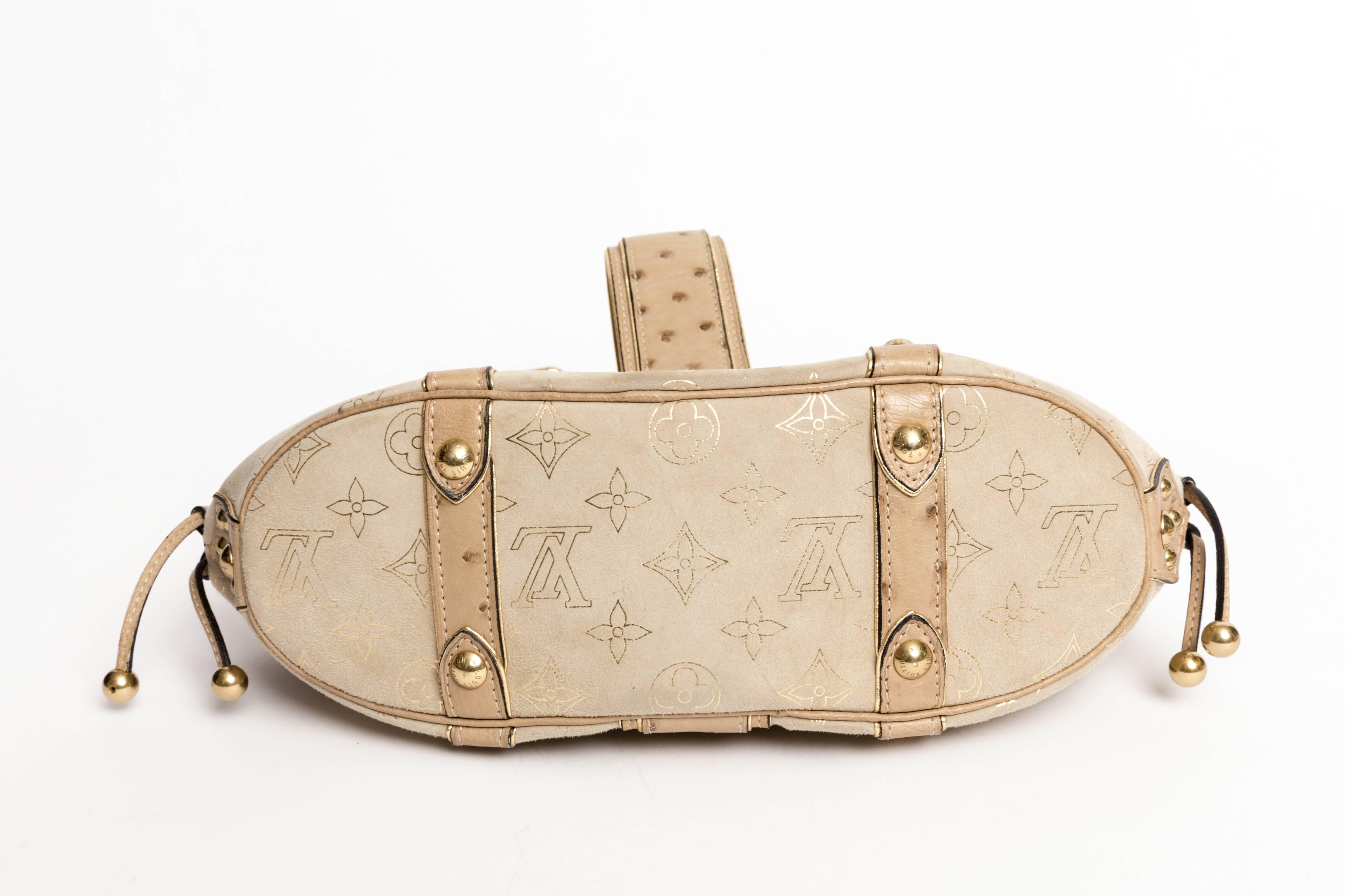 Louis Vuitton Limited Edition Ostrich and Suede Theda GM 3