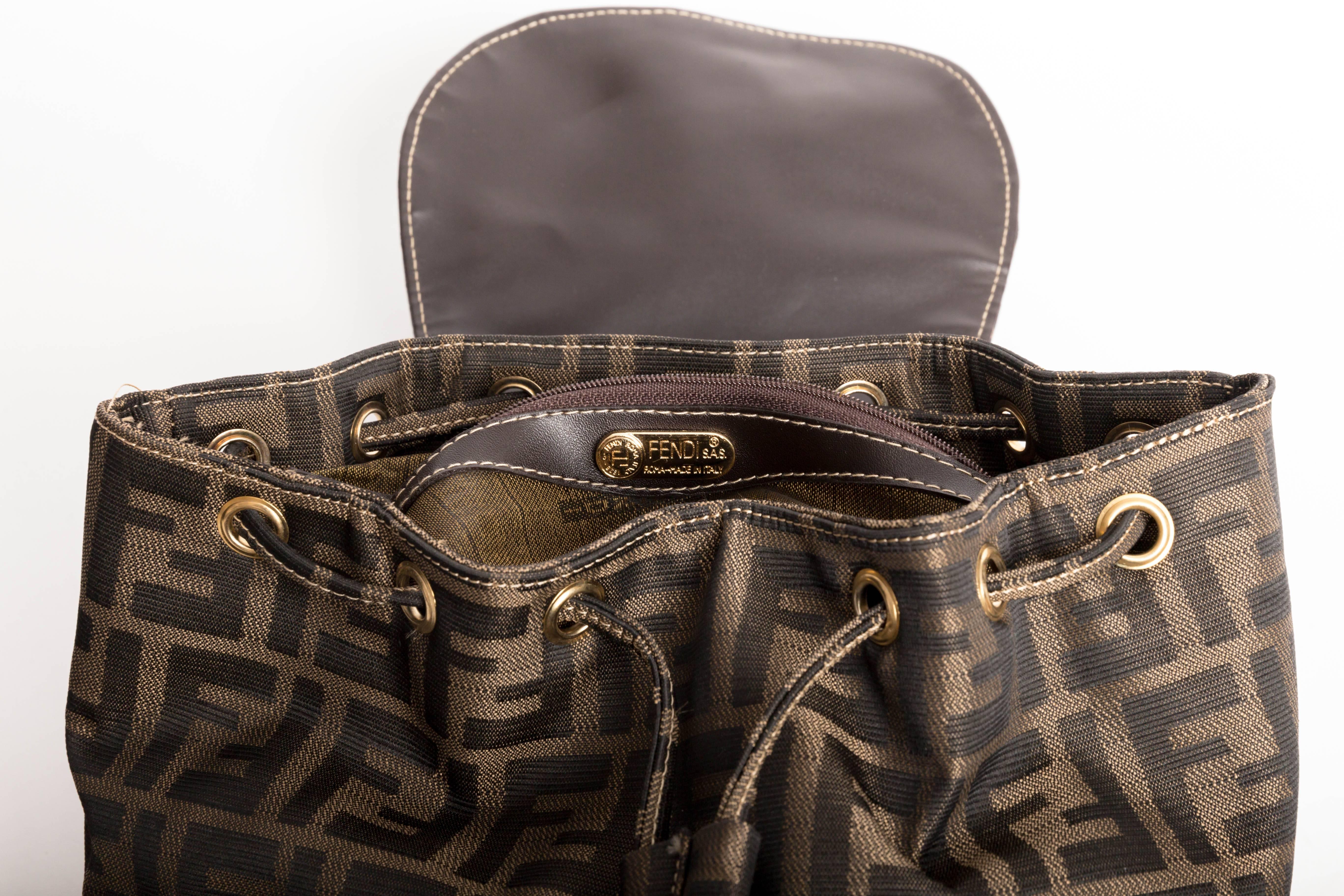 Fendi Zucca Packpack In Excellent Condition In Westhampton Beach, NY