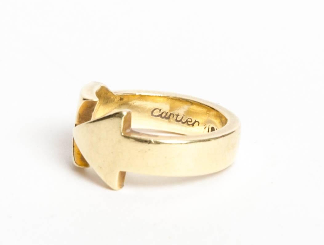 Cartier Dinh Van 18 Karat Gold Arrow Ring - Size 4 In Good Condition In Westhampton Beach, NY