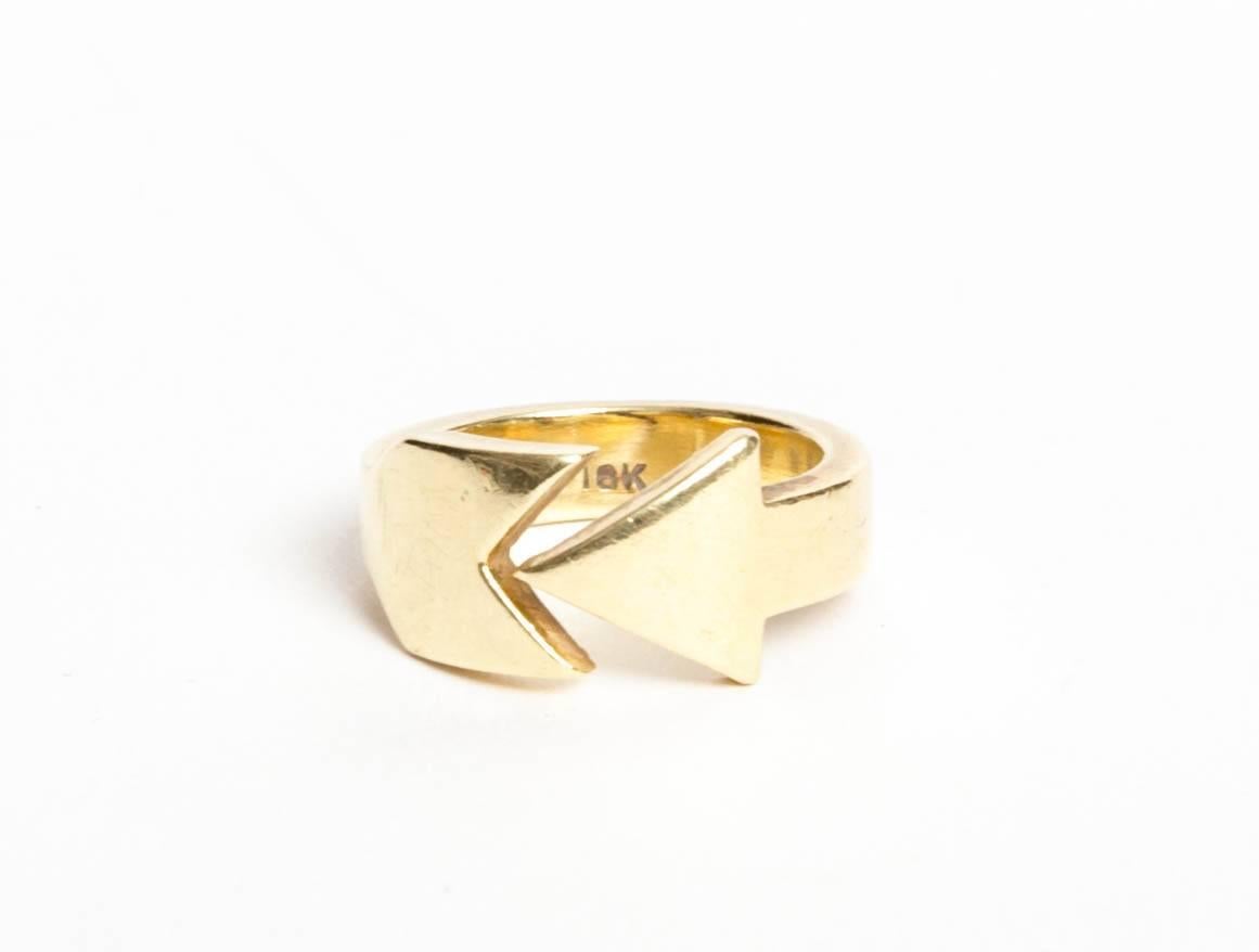Women's or Men's Cartier Dinh Van 18 Karat Gold Arrow Ring - Size 4
