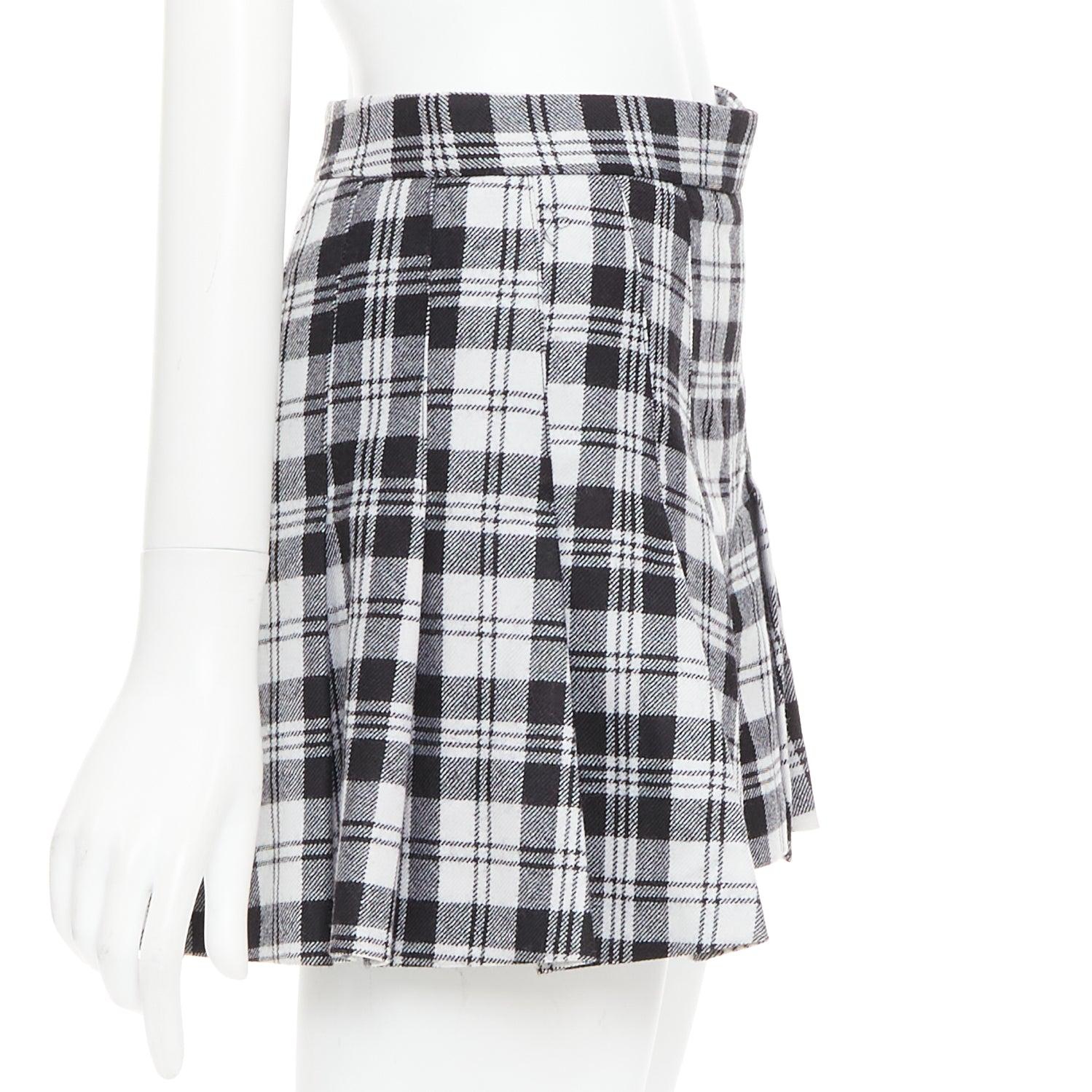 Donna RED VALENTINO mini skort in tartan a quadri in 100% lana vergine IT38 XS in vendita