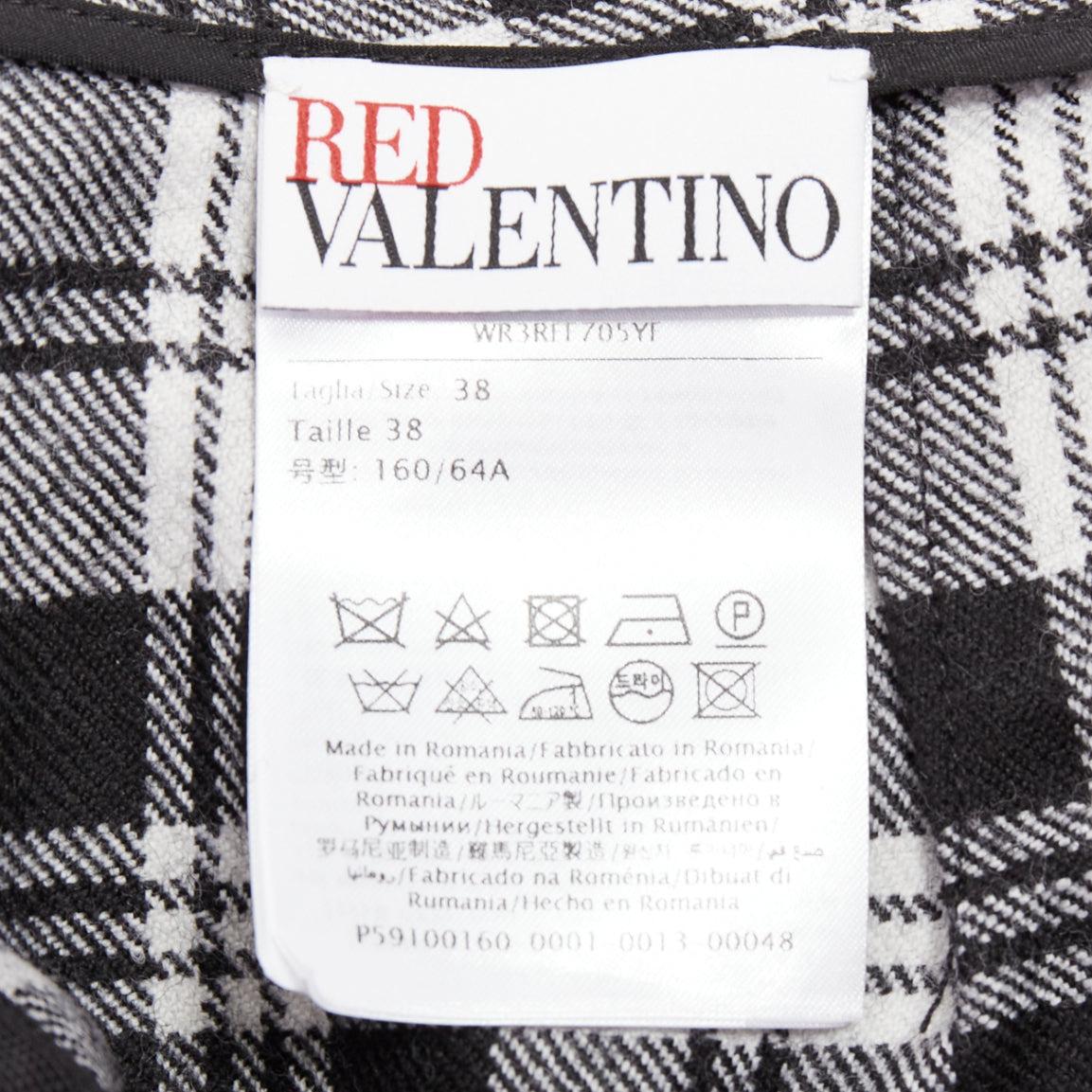 RED VALENTINO mini skort in tartan a quadri in 100% lana vergine IT38 XS in vendita 4