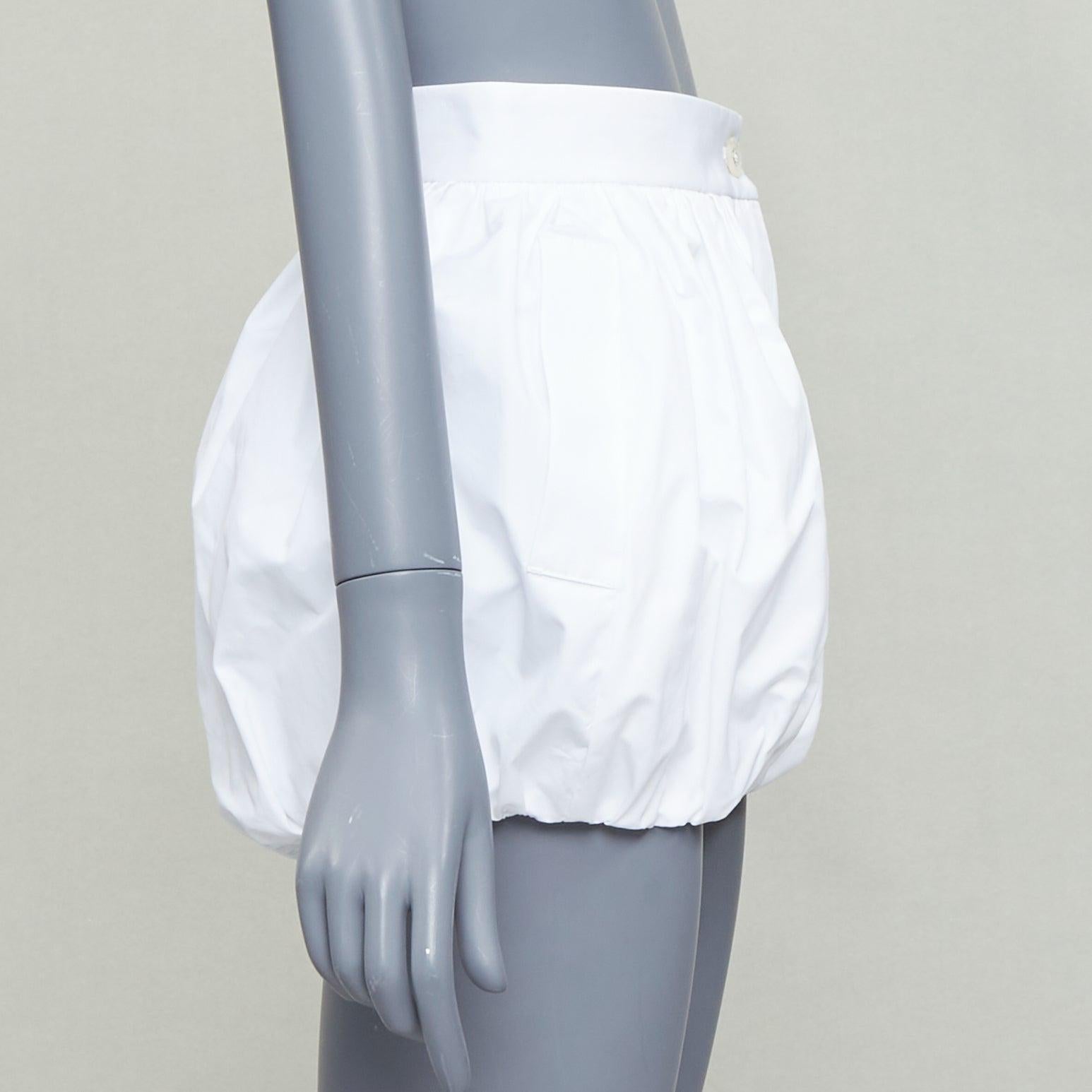 DOLCE GABBANA 2025 pantaloncini a vita alta in cotone bianco con bolle di sapone IT38 XS In condizioni ottime in vendita a Hong Kong, NT