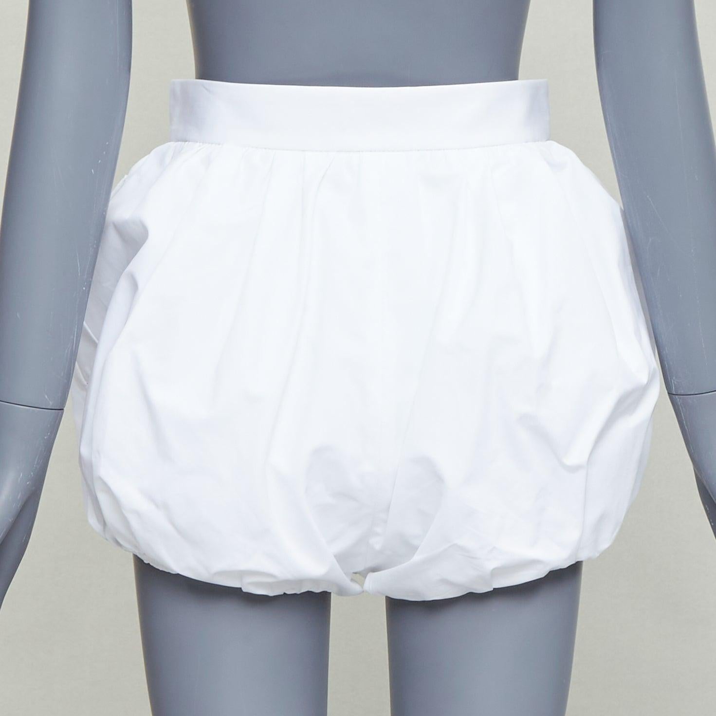 Donna DOLCE GABBANA 2025 pantaloncini a vita alta in cotone bianco con bolle di sapone IT38 XS in vendita
