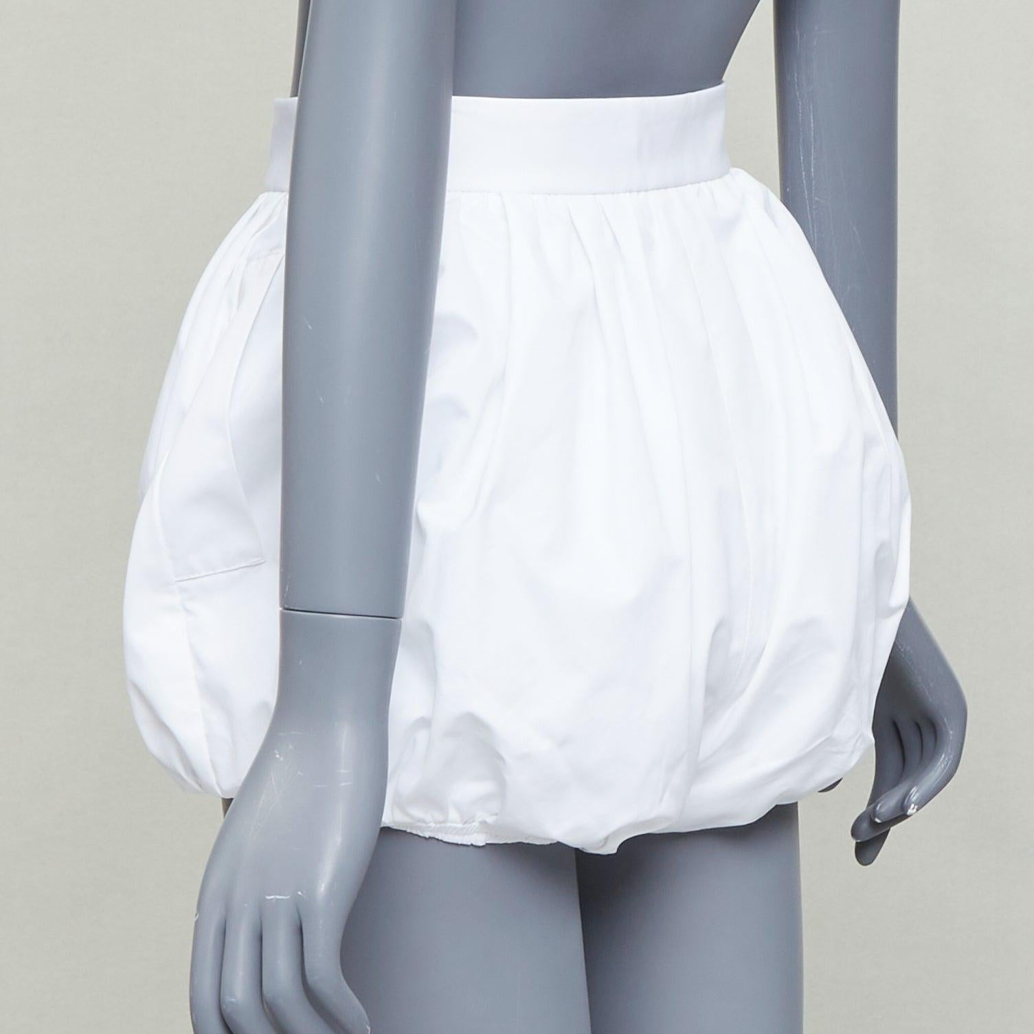 DOLCE GABBANA 2025 pantaloncini a vita alta in cotone bianco con bolle di sapone IT38 XS in vendita 1