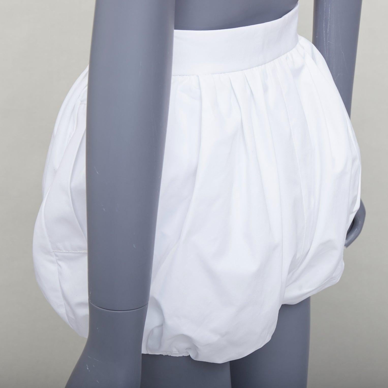 DOLCE GABBANA 2025 pantaloncini a vita alta in cotone bianco con bolle di sapone IT38 XS in vendita 2