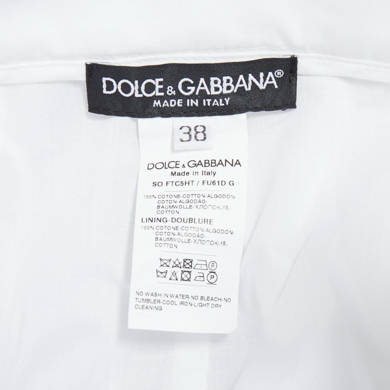 DOLCE GABBANA 2025 pantaloncini a vita alta in cotone bianco con bolle di sapone IT38 XS in vendita 3